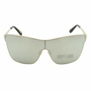 New Chopard Women Shield Sunglasses SCH-C20S-300G Gold Frame Gray Mirrored Lens